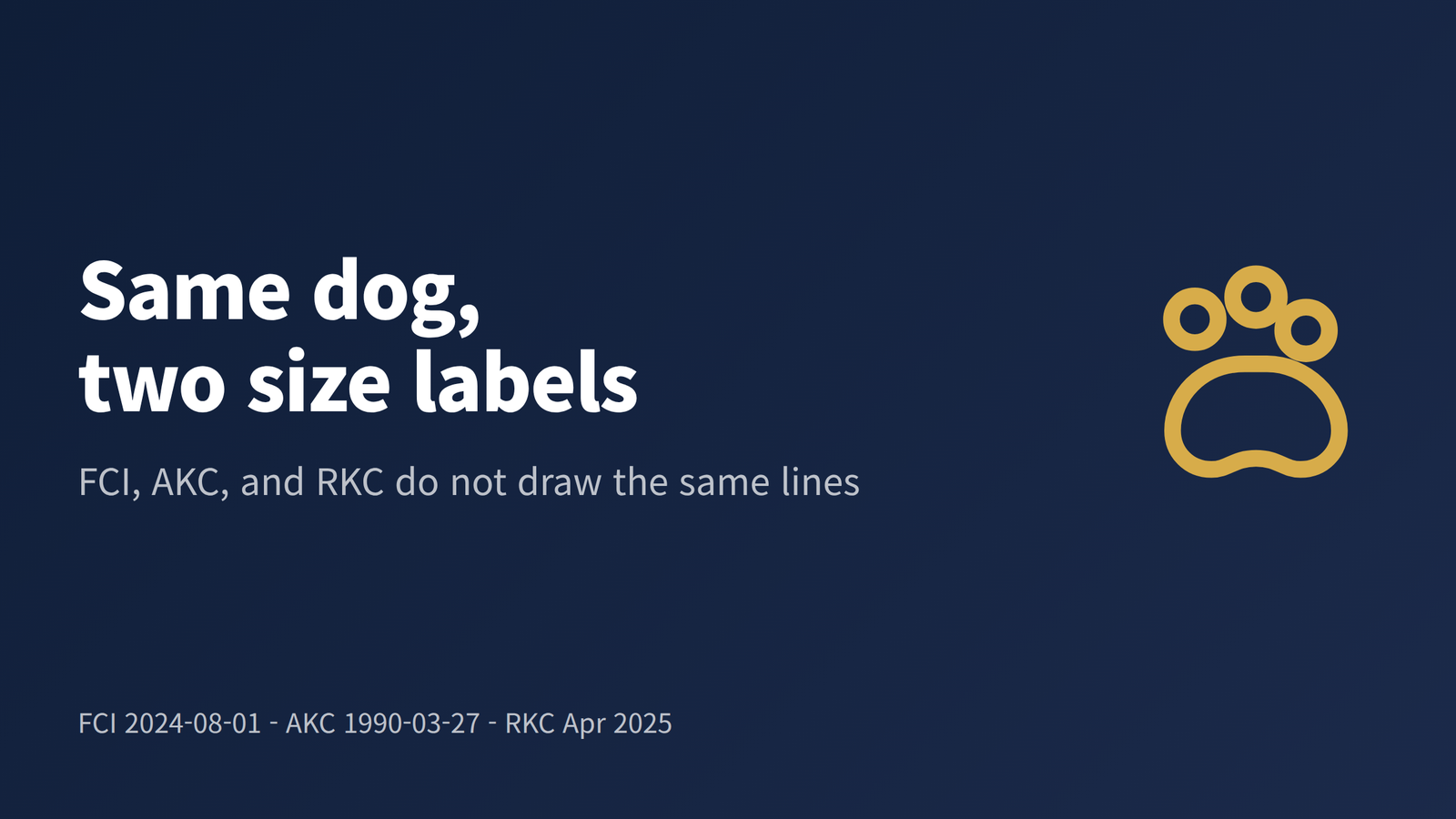 A poodle beside two height scales marked with different registry limits