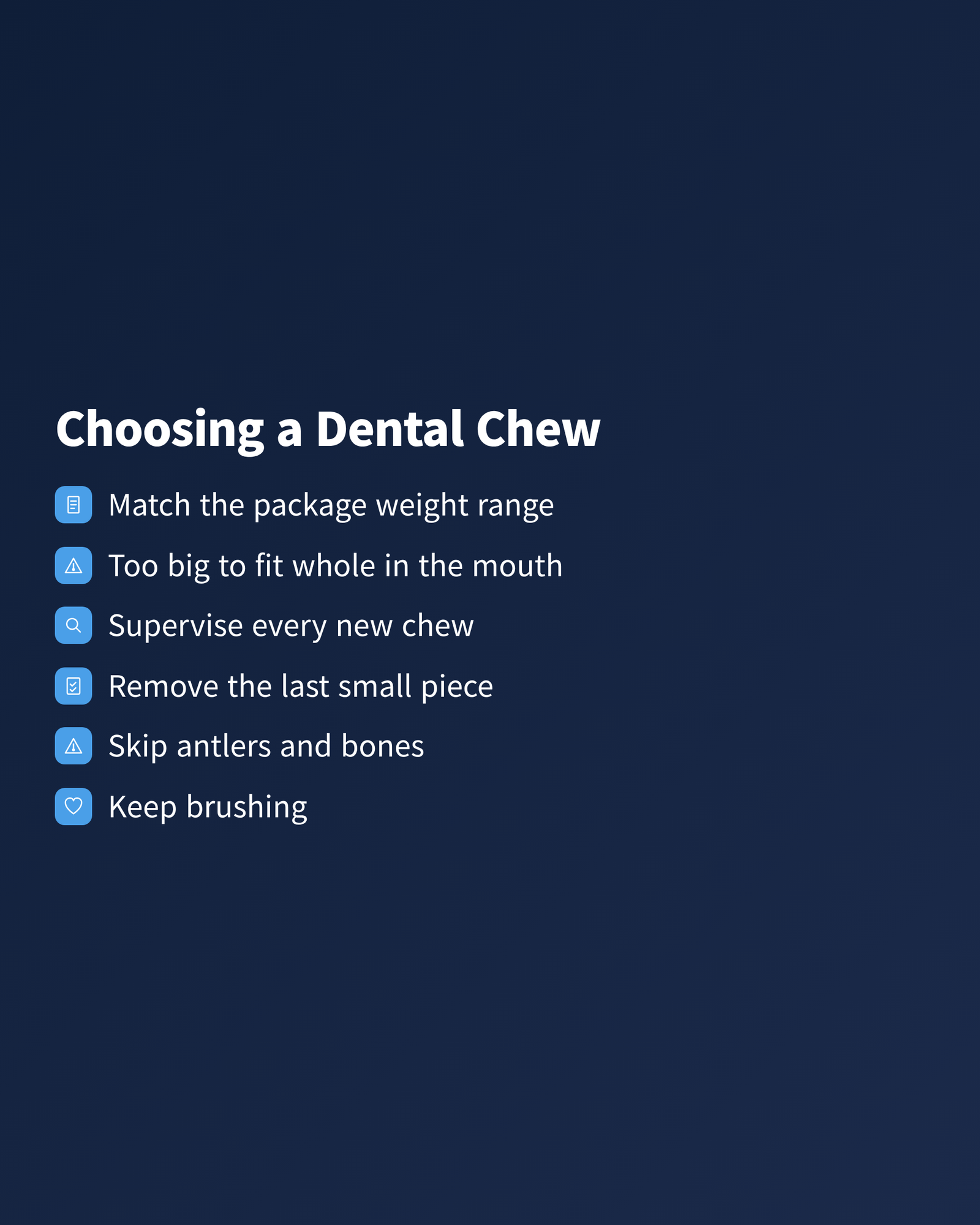 image Owner checklist of six steps for choosing a dental chew for a Shih Tzu