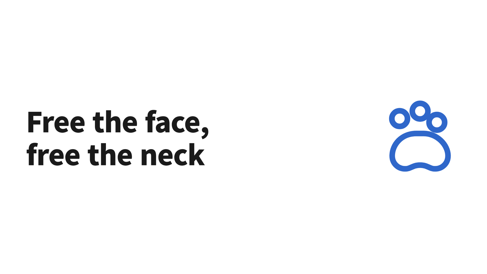 Halloween costume safety graphic reading "Free the face, free the neck" beside a paw icon