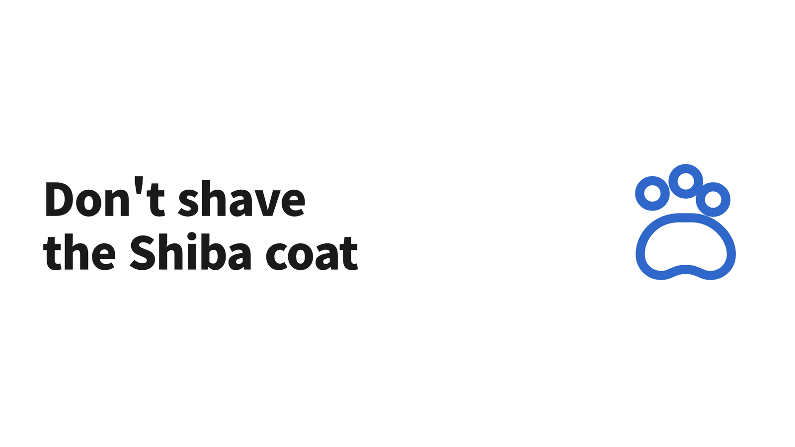 Infographic reminder not to shave a Shiba Inu's double coat